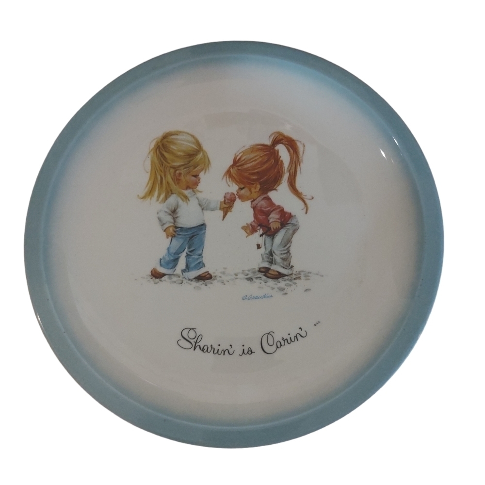 1972 Vintage GiGi American Greetings Decorative Plate Sharin is Carin 10.5"